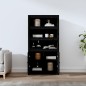 vidaXL Aparador alto madera maciza de pino negro 80x35x154 cm vidaXL Aparador alto madera maciza de pino negro 80x35x154 cm