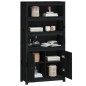vidaXL Aparador alto madera maciza de pino negro 80x35x154 cm vidaXL Aparador alto madera maciza de pino negro 80x35x154 cm