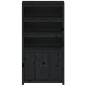 vidaXL Aparador alto madera maciza de pino negro 80x35x154 cm vidaXL Aparador alto madera maciza de pino negro 80x35x154 cm