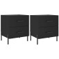 vidaXL Mesitas de noche 2 uds madera ingeniería negro 40x35x47,5 cm vidaXL Mesitas de noche 2 uds madera ingeniería negro 40x35x47,5 cm