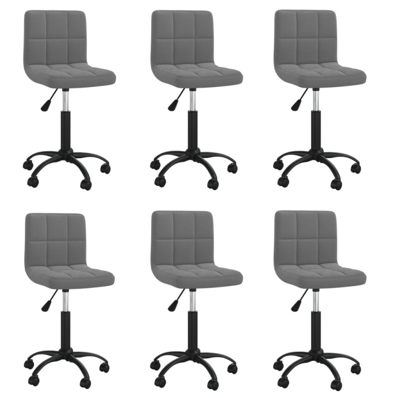 vidaXL Sillas de comedor giratorias 6 unidades terciopelo gris oscuro vidaXL Sillas de comedor giratorias 6 unidades terciopelo gris oscuro