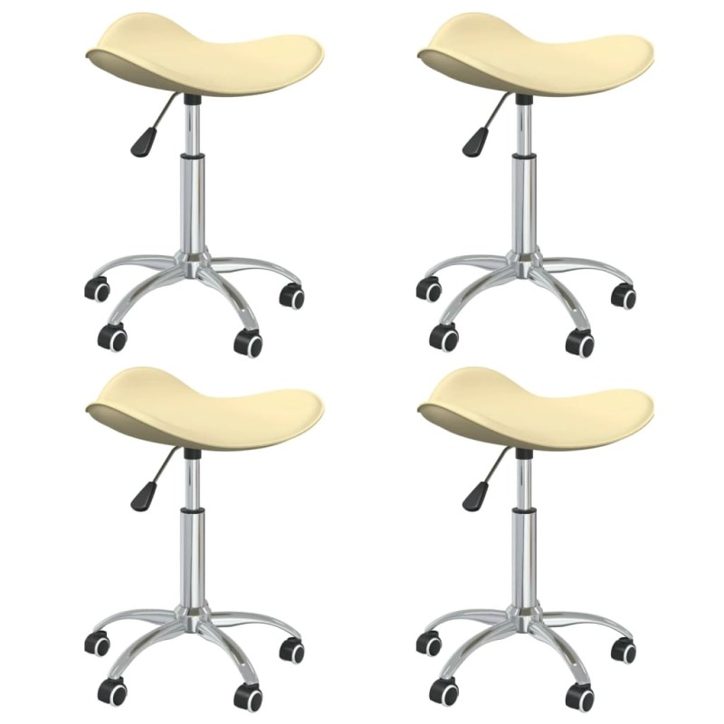 vidaXL Sillas de comedor giratorias 4 uds cuero sintético color crema vidaXL Sillas de comedor giratorias 4 uds cuero sintético color crema