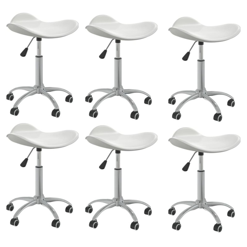 vidaXL Sillas de comedor giratorias 6 uds cuero sintético blanco vidaXL Sillas de comedor giratorias 6 uds cuero sintético blanco