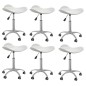vidaXL Sillas de comedor giratorias 6 uds cuero sintético blanco vidaXL Sillas de comedor giratorias 6 uds cuero sintético blanco