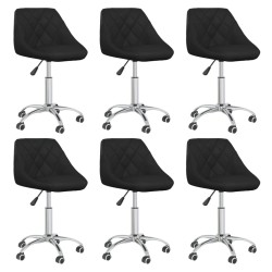 vidaXL Sillas de comedor giratorias 6 unidades cuero sintético negro