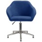 vidaXL Silla de comedor giratoria tela azul vidaXL Silla de comedor giratoria tela azul