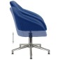 vidaXL Silla de comedor giratoria tela azul vidaXL Silla de comedor giratoria tela azul
