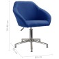 vidaXL Silla de comedor giratoria tela azul vidaXL Silla de comedor giratoria tela azul