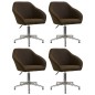 vidaXL Sillas de comedor giratorias 4 unidades tela marrón oscuro vidaXL Sillas de comedor giratorias 4 unidades tela marrón oscuro