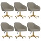 vidaXL Sillas de comedor giratorias 6 uds de terciopelo gris claro vidaXL Sillas de comedor giratorias 6 uds de terciopelo gris claro