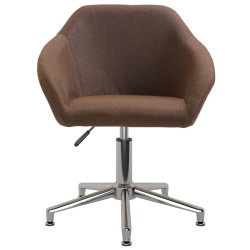 vidaXL Silla de comedor giratoria tela marrón
