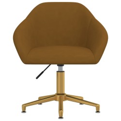vidaXL Silla de oficina giratoria de terciopelo marrón