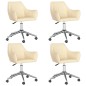 vidaXL Sillas de comedor giratorias 4 unidades tela color crema vidaXL Sillas de comedor giratorias 4 unidades tela color crema
