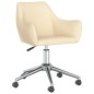 vidaXL Sillas de comedor giratorias 4 unidades tela color crema vidaXL Sillas de comedor giratorias 4 unidades tela color crema