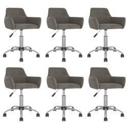 vidaXL Sillas de comedor giratorias 6 unidades terciopelo gris oscuro
