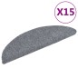 vidaXL Alfombrilla de escaleras 15 uds tela punzonada gris 56x17x3 cm vidaXL Alfombrilla de escaleras 15 uds tela punzonada gris 56x17x3 cm