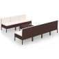 vidaXL Set muebles de jardín 8 pzas y cojines ratán sintético marrón vidaXL Set muebles de jardín 8 pzas y cojines ratán sintético marrón