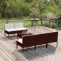 vidaXL Set muebles de jardín 6 pzas y cojines ratán sintético marrón vidaXL Set muebles de jardín 6 pzas y cojines ratán sintético marrón