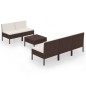 vidaXL Set muebles de jardín 6 pzas y cojines ratán sintético marrón vidaXL Set muebles de jardín 6 pzas y cojines ratán sintético marrón