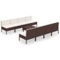 vidaXL Set muebles de jardín 9 piezas y cojines ratán sintético marrón vidaXL Set muebles de jardín 9 piezas y cojines ratán sintético marrón