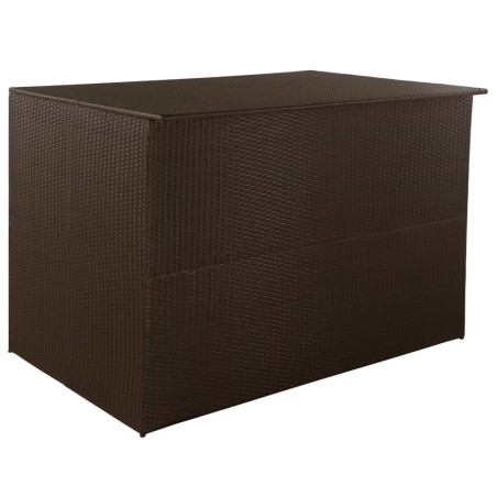 vidaXL Caja de almacenaje jardín ratán sintético marrón 150x100x100 cm