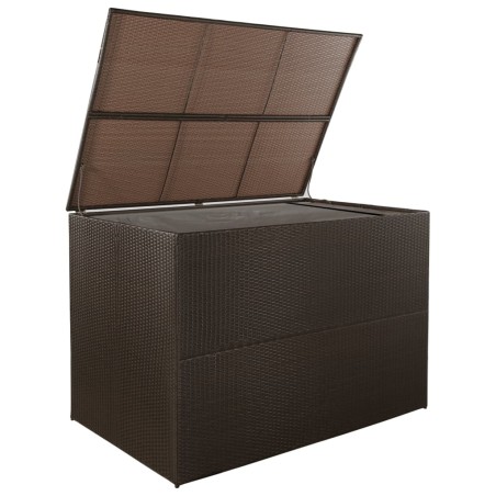 vidaXL Caja de almacenaje jardín ratán sintético marrón 150x100x100 cm
