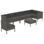 vidaXL Set de muebles de jardín 8 pzas y cojines ratán sintético gris vidaXL Set de muebles de jardín 8 pzas y cojines ratán sintético gris
