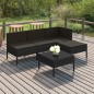 vidaXL Set de muebles de jardín 5 pzas y cojines ratán sintético negro vidaXL Set de muebles de jardín 5 pzas y cojines ratán sintético negro