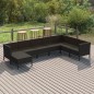 vidaXL Set de muebles de jardín 8 pzas y cojines ratán sintético negro vidaXL Set de muebles de jardín 8 pzas y cojines ratán sintético negro