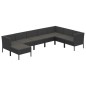 vidaXL Set de muebles de jardín 8 pzas y cojines ratán sintético negro vidaXL Set de muebles de jardín 8 pzas y cojines ratán sintético negro