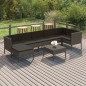 vidaXL Set de muebles de jardín 8 pzas y cojines ratán sintético gris vidaXL Set de muebles de jardín 8 pzas y cojines ratán sintético gris