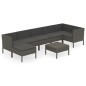 vidaXL Set de muebles de jardín 8 pzas y cojines ratán sintético gris vidaXL Set de muebles de jardín 8 pzas y cojines ratán sintético gris