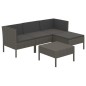 vidaXL Set de muebles de jardín 5 pzas y cojines ratán sintético gris vidaXL Set de muebles de jardín 5 pzas y cojines ratán sintético gris