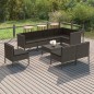 vidaXL Set de muebles de jardín 9 pzas y cojines ratán sintético gris vidaXL Set de muebles de jardín 9 pzas y cojines ratán sintético gris