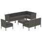 vidaXL Set de muebles de jardín 9 pzas y cojines ratán sintético gris vidaXL Set de muebles de jardín 9 pzas y cojines ratán sintético gris
