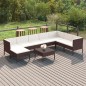 vidaXL Set muebles de jardín 9 pzas y cojines ratán sintético marrón vidaXL Set muebles de jardín 9 pzas y cojines ratán sintético marrón