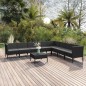 vidaXL Set de muebles de jardín 9 pzas y cojines ratán sintético negro vidaXL Set de muebles de jardín 9 pzas y cojines ratán sintético negro