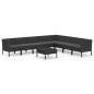 vidaXL Set de muebles de jardín 9 pzas y cojines ratán sintético negro vidaXL Set de muebles de jardín 9 pzas y cojines ratán sintético negro