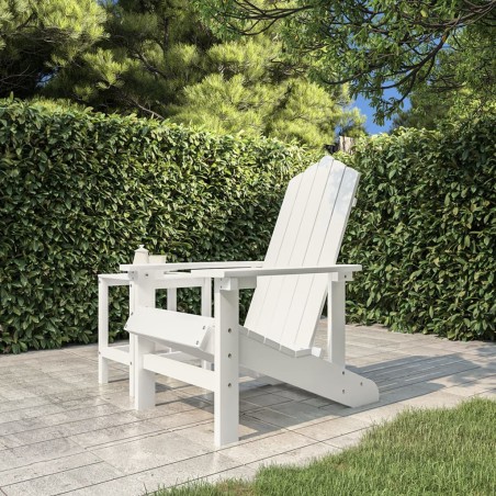 vidaXL Silla de jardín Adirondack HDPE blanca