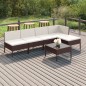 vidaXL Set muebles de jardín 6 pzas y cojines ratán sintético marrón vidaXL Set muebles de jardín 6 pzas y cojines ratán sintético marrón