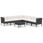 vidaXL Set de muebles de jardín 8 pzas y cojines ratán sintético negro vidaXL Set de muebles de jardín 8 pzas y cojines ratán sintético negro