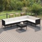 vidaXL Set de muebles de jardín 8 pzas y cojines ratán sintético negro vidaXL Set de muebles de jardín 8 pzas y cojines ratán sintético negro