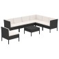 vidaXL Set de muebles de jardín 8 pzas y cojines ratán sintético negro vidaXL Set de muebles de jardín 8 pzas y cojines ratán sintético negro