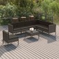 vidaXL Set de muebles de jardín 8 pzas y cojines ratán sintético gris vidaXL Set de muebles de jardín 8 pzas y cojines ratán sintético gris