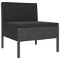 vidaXL Set muebles de jardín 12 pzas y cojines ratán sintético negro vidaXL Set muebles de jardín 12 pzas y cojines ratán sintético negro