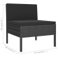 vidaXL Set muebles de jardín 12 pzas y cojines ratán sintético negro vidaXL Set muebles de jardín 12 pzas y cojines ratán sintético negro