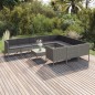 vidaXL Set de muebles de jardín 11 pzas y cojines ratán sintético gris vidaXL Set de muebles de jardín 11 pzas y cojines ratán sintético gris