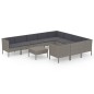 vidaXL Set de muebles de jardín 11 pzas y cojines ratán sintético gris vidaXL Set de muebles de jardín 11 pzas y cojines ratán sintético gris