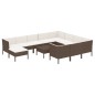 vidaXL Set muebles de jardín 12 pzas y cojines ratán sintético marrón vidaXL Set muebles de jardín 12 pzas y cojines ratán sintético marrón