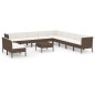 vidaXL Set muebles de jardín 12 pzas y cojines ratán sintético marrón vidaXL Set muebles de jardín 12 pzas y cojines ratán sintético marrón
